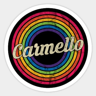 Carmello - Retro Rainbow Faded-Style Sticker